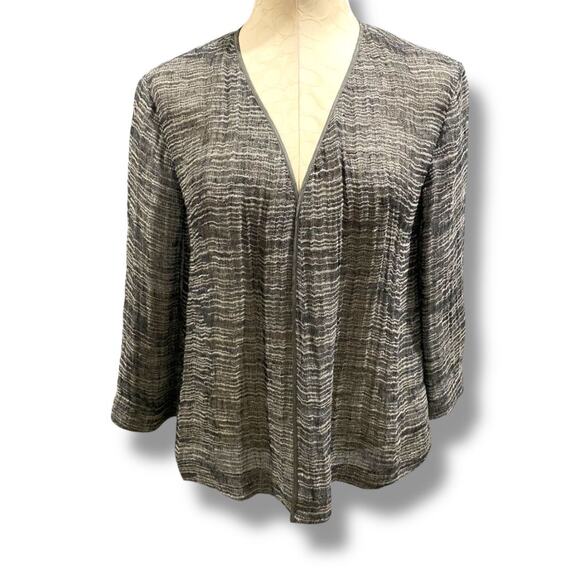 Eileen Fisher Jackets & Blazers - Size XS Eileen Fisher Womens Linen Blend Open Jacket Lightweight Gray